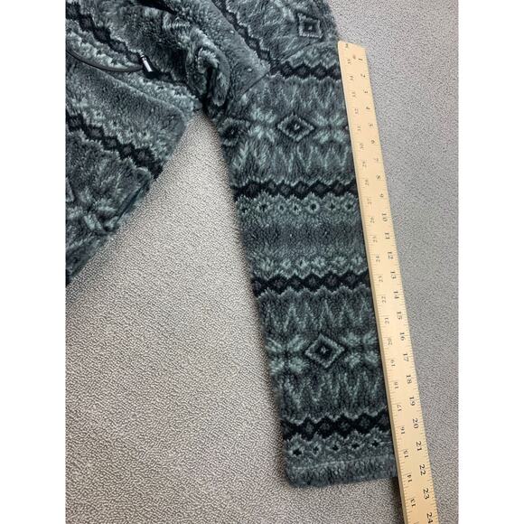 Denim & Co. Womens Small Gray‎ Aztec Fuzzy Full Zip Sweater - Picture 9 of 10